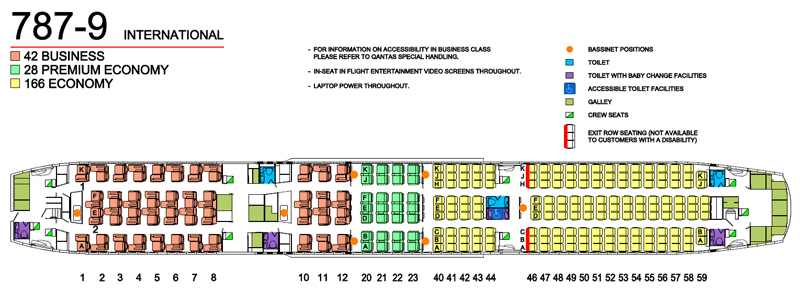 Qantas dreamliner seat map