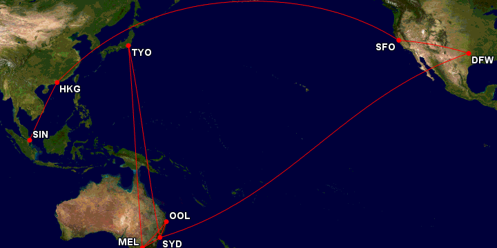 oneworld award itinerary